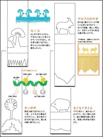 「折り上げ」テクを使ったおもしろ図案も。仕上がりは下の写真。