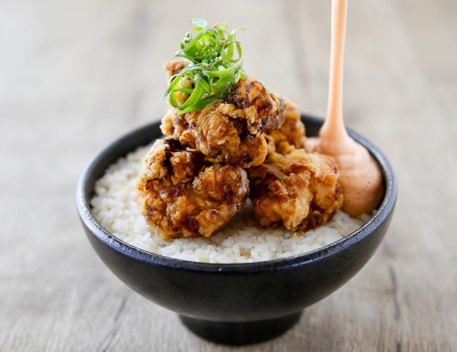 明太子とろろと旨味唐揚げ揚げ丼