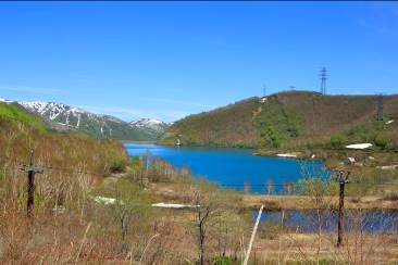 山頂駅付近にて見える田代湖