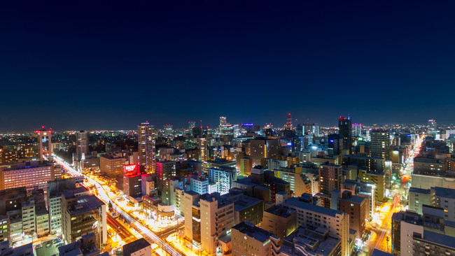 デラックスルームより望む札幌駅方面の夜景