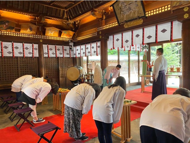 川越氷川神社での体験の様子