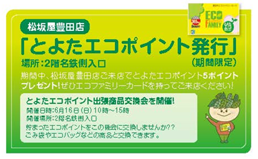 ▲期間中「とよたエコポイント」を発行