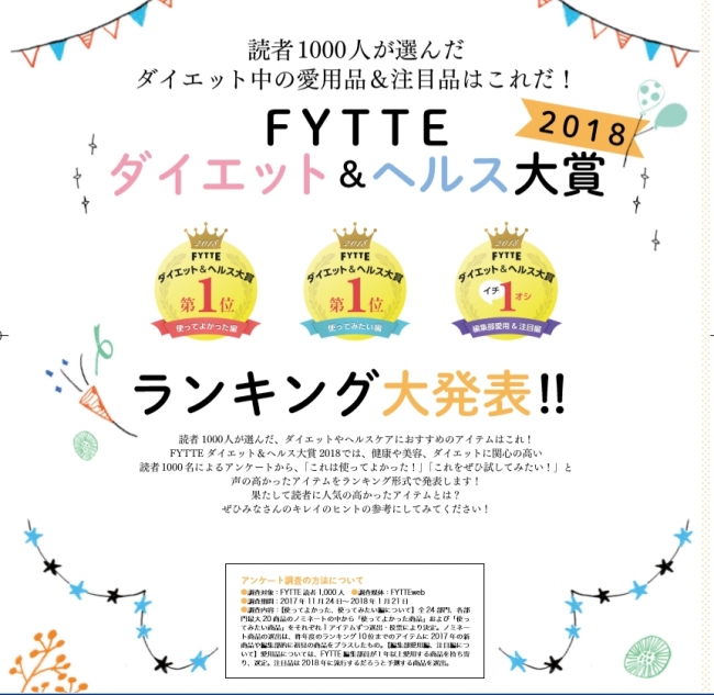 ▲FYTTEダイエット＆ヘルス大賞2018特集ページ