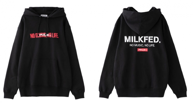 MILKFED. × TOWER RECORDS 2019 BIG SWEAT HOODIE ブラック