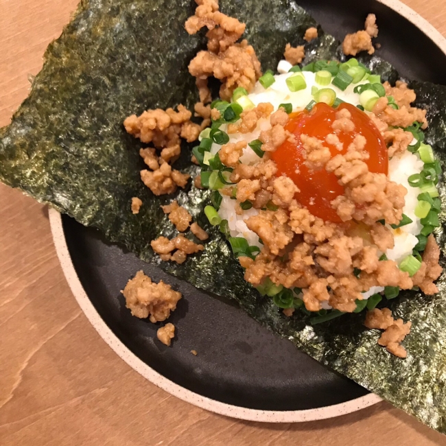 ネギ・肉そぼろ・明太子・漬け卵