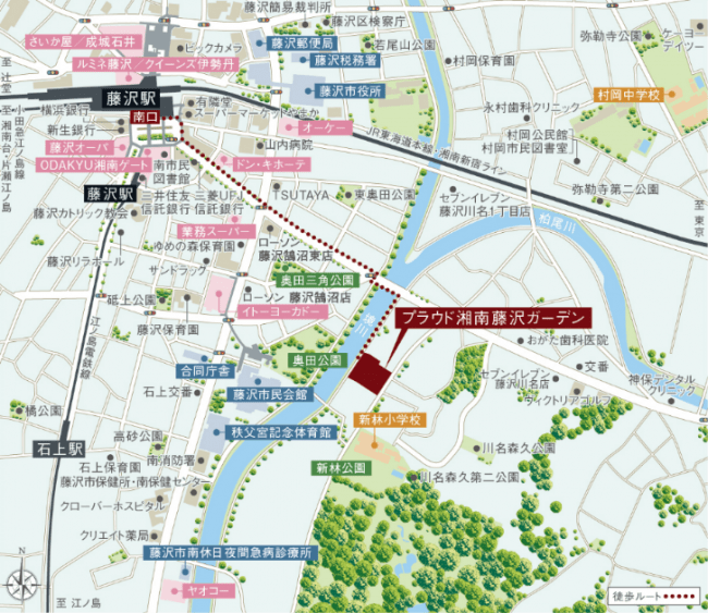 プラウド湘南藤沢ガーデン　現地案内図