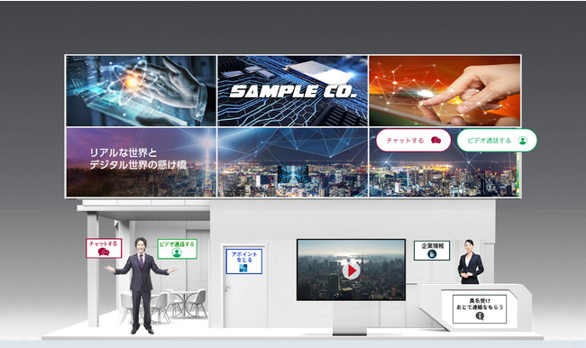 出展各社が構えるバーチャルブースのイメージ（上記は限定のゴールドプラン）