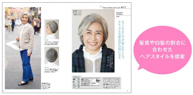 髪質や白髪の割合に 合わせた ヘアスタイルを提案