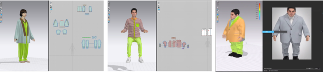 ▲「VIRTUAL CLOTHING™」を活用した各洋服のデザインの様子