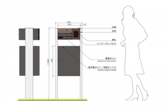 大型宅配物の受取が可能な「留守番ポスト スタンドタイプ」