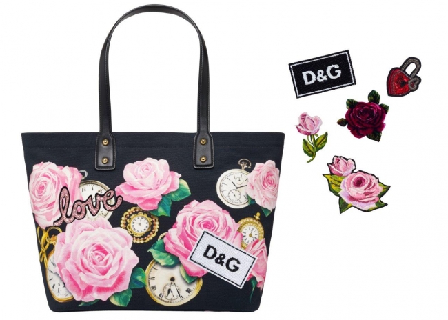 (C)Dolce&Gabbana  パッチによってカスタマイズできるトートバッグ　￥99,000　パッチ（別売り）￥8,100~