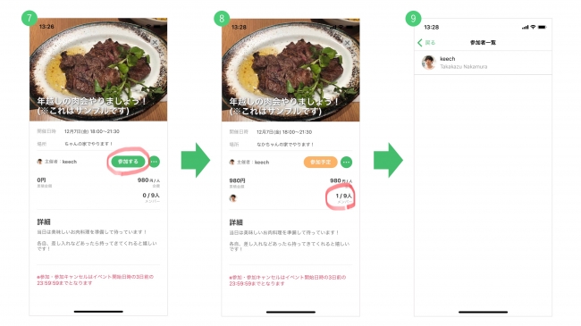 3.イベント参加までの流れ & 参加者一覧の方法