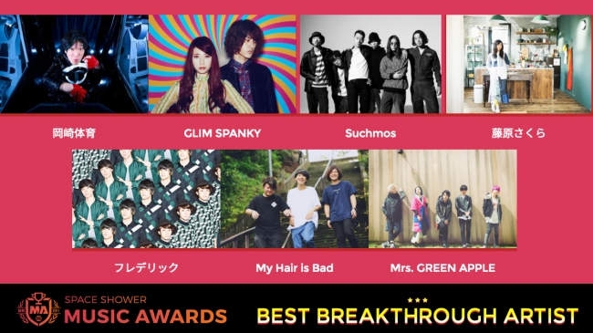 「BEST BREAKTHROUGH ARTIST」ノミネート一覧