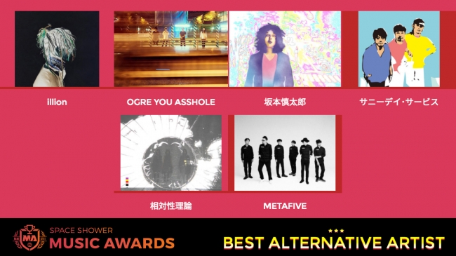 「BEST ALTERNATIVE ARTIST」ノミネート一覧