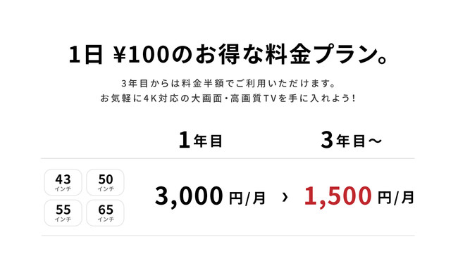 どれでも月額 3,000円