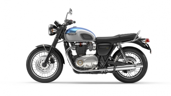 Bonneville T120 色：フュージョンホワイト／エージャンブルー