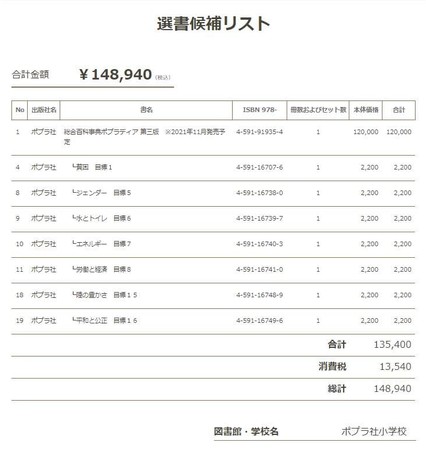 選書候補リストサンプル