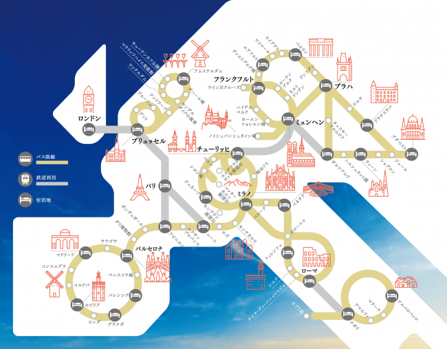 ランドクルーズの路線図（イメージ）