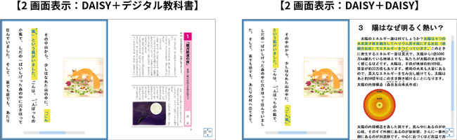DAISY教科書表示のスクリーンショット（※1）