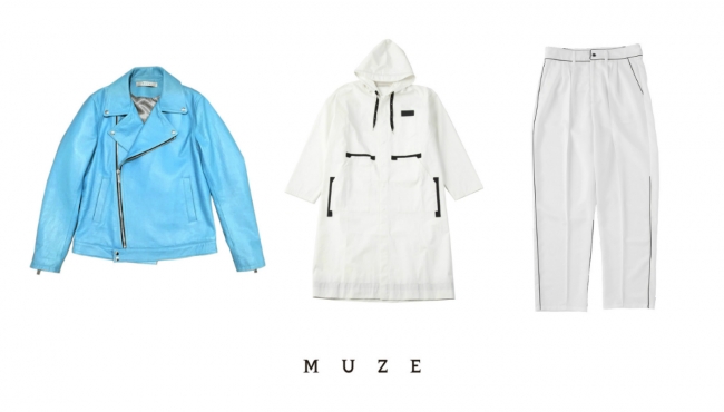 MUZE - RIDERS JACKET  145,000円＋税 , COAT 37,000円＋税 , SLACKS 32,000円＋税