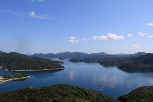 御岳から望む玉之浦湾（五島市）