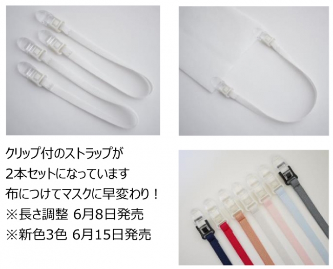 大好評のなんでもマスクには長さ調整タイプと色を追加発売