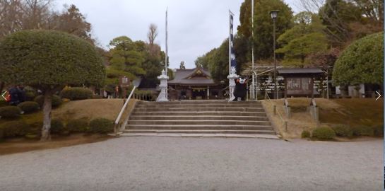 水前寺成趣園での答え合わせの様子