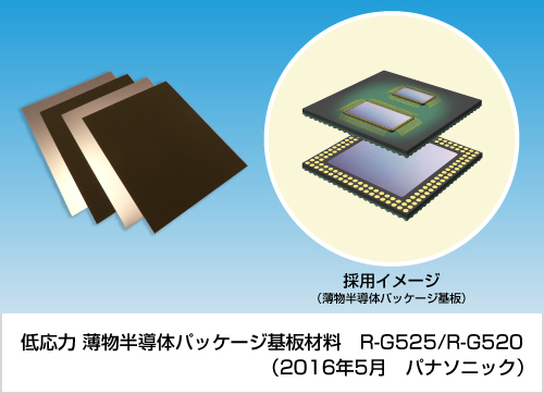 低応力 薄物半導体パッケージ基板材料 R-G525／R-G520