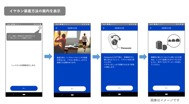 イヤホン装着方法の案内を表示