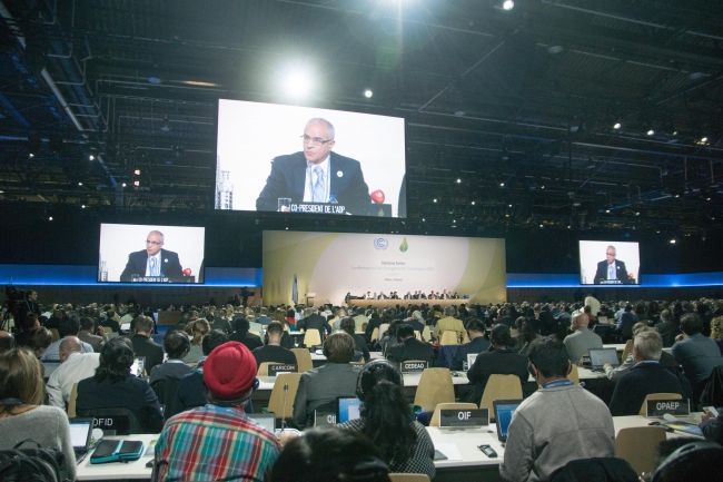 国連気候変動パリ会議（COP21）の様子　©WWFジャパン