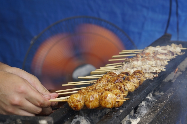 「川俣シャモ」の焼き鳥