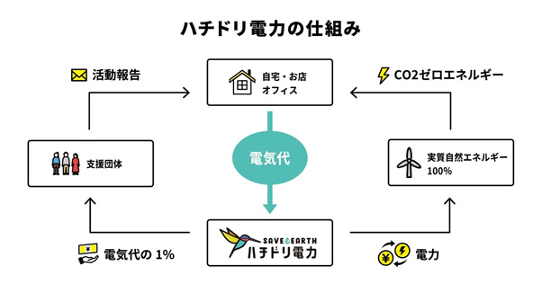 ハチドリ電力の仕組み