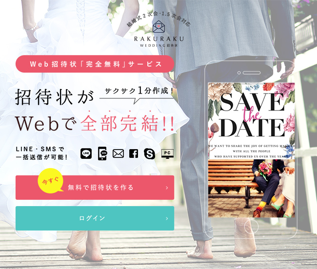 招待状がWebで全部完結！Web招待状完全無料サービス「楽々Wedding招待状」