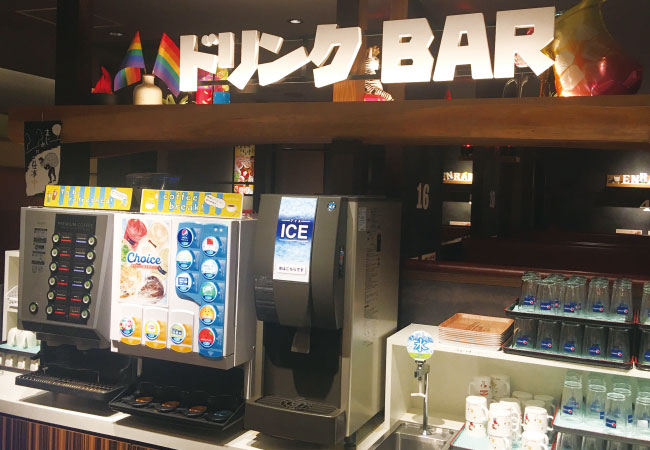 ドリンクバー完備。制限時間いっぱいまで、ごゆっくりお食事をお楽しみください！