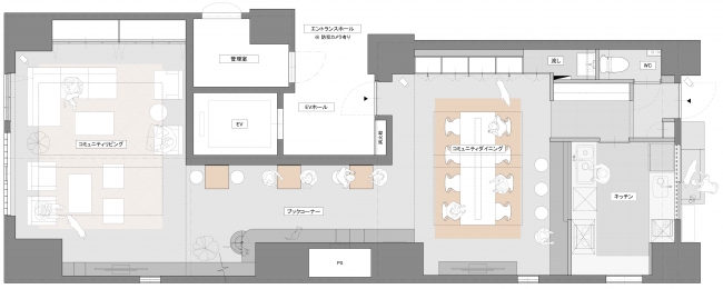 コミュニティラウンジ〔間取図〕