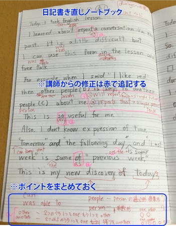 添削されたものを書き直すノート