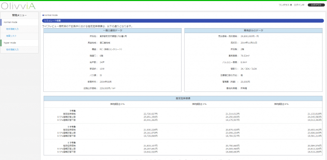 OlivviAソフトウェア版の実際の出力画面の一例