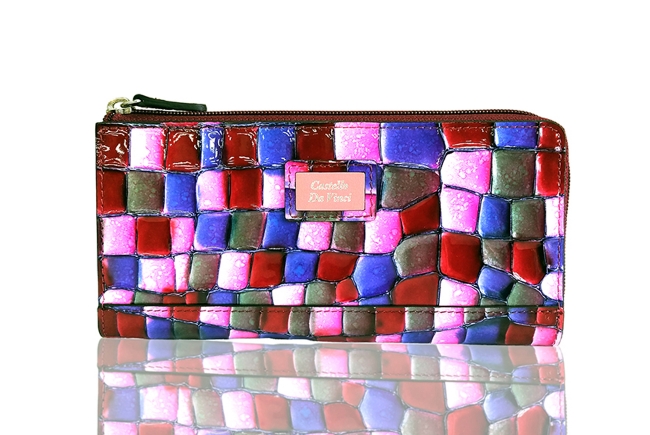 カステロ・ダ・ヴィンチ　Mosaic Croco L Zip Wallet