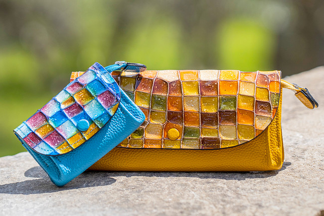 カステロ・ダ・ヴィンチ　Mosaic Croco Flap Purse