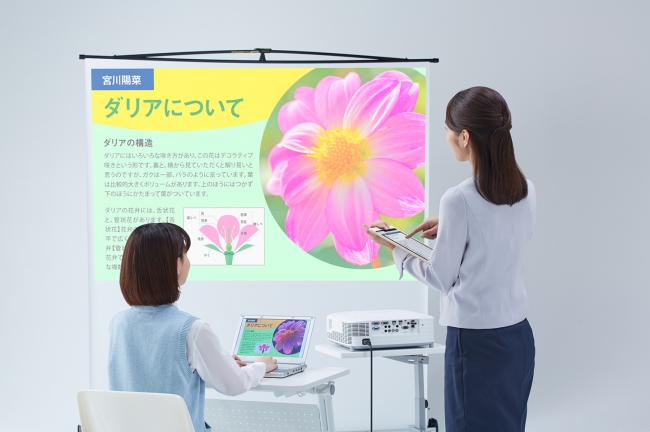 生徒PCの投映は手元のタブレットで管理