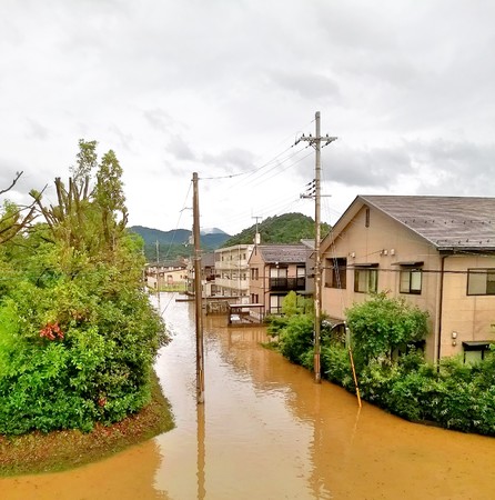 浸水した住宅地