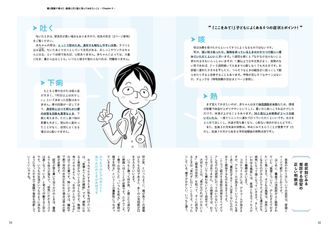 病院に行く前に子どもの様子を見るときのポイントなど、明日から役立つ情報が満載です！