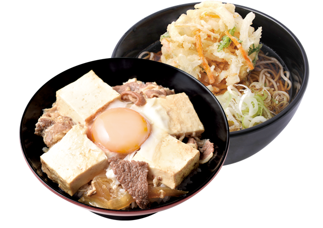 牛すき玉子とじ丼セット（そば・うどん）