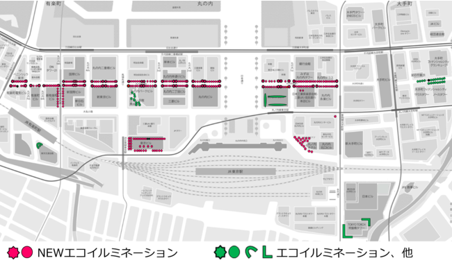 ▲「丸の内イルミネーション2021」開催マップ