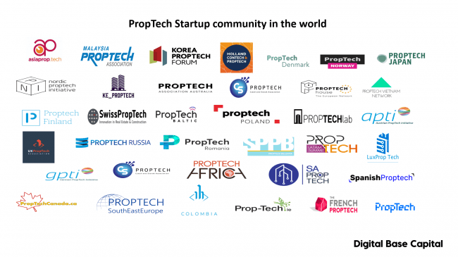 世界の主なPropTechスタートアップコミュニティ