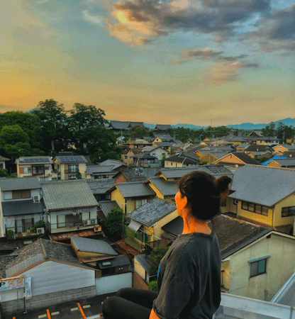 屋上から見える町家の屋根