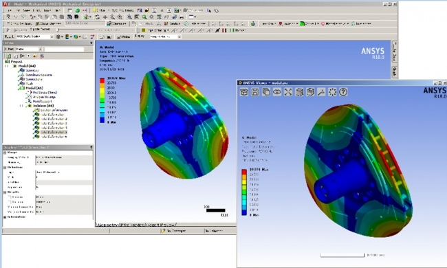 図7：従来のMechanical画面と ANSYS Viewer