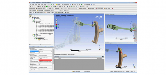 ANSYS Motion ACTの操作画面