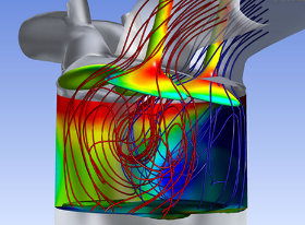 内燃エンジンモデルの流体解析