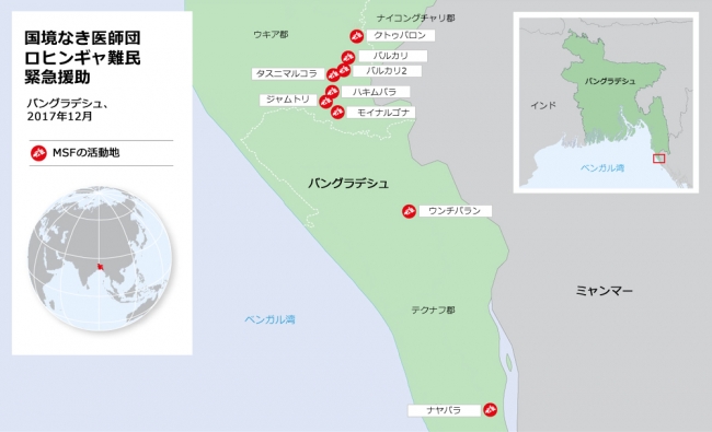 バングラデシュ活動地地図